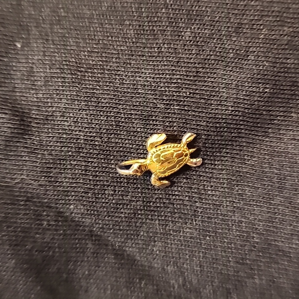 Small gold sea turtle charm